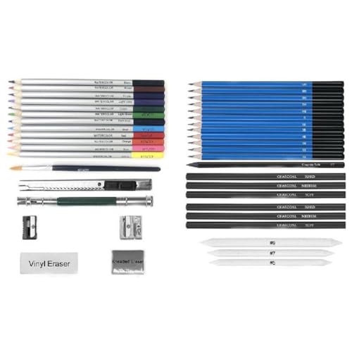 SIDUFHAOPKLL 41 Pieces Drawing Set Sketching Pencil Water Soluble Color Art Painting Supplies