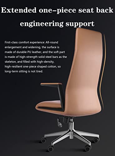 Leather Office Chair with Armrest High Back Classic 360 Degrees Rotation Adjustable Height Executive Chair Computer Desk Chair for Office