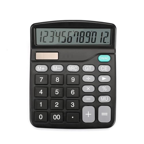 QERTYHJK 12 Digit Solar Powered Portable Small Calculator with Large Computer Screen Dedicated to Finance and Office