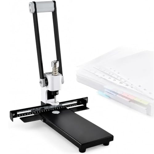 JOSBY Multi Functional Single Hole Drilling Machine, Manual Round Hole Punch, Punching Thickness Up to 30 Mm, Within 28 Mm Adjustable Margin, for Paper, Labels, Fabrics, Plastic Film and Office