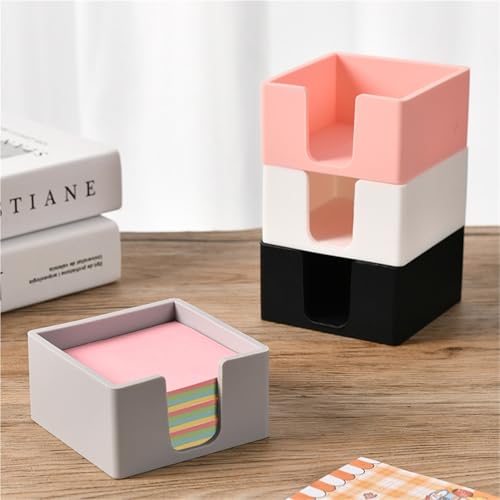 5pcs Silicone Sticky Note Holder Square Desk Organizer for Notes & Clips