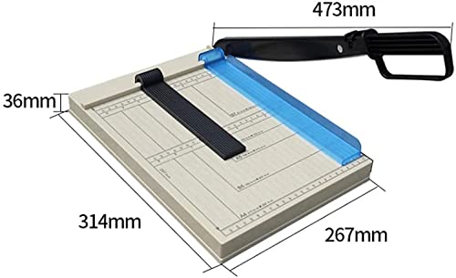 KouRy Paper Trimmer Guillotine Heavy Duty Cutter with Gridded Board for Craft, Label, Photo at Home Office (Black)
