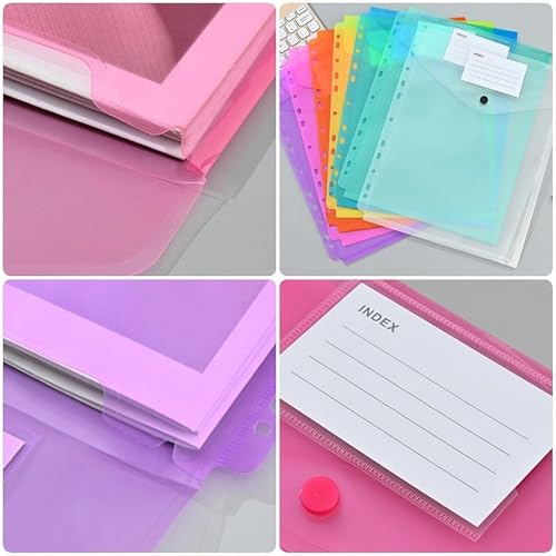 Binder Pocket 12pcs Envelopes Binder Folder 11 Holes File folders