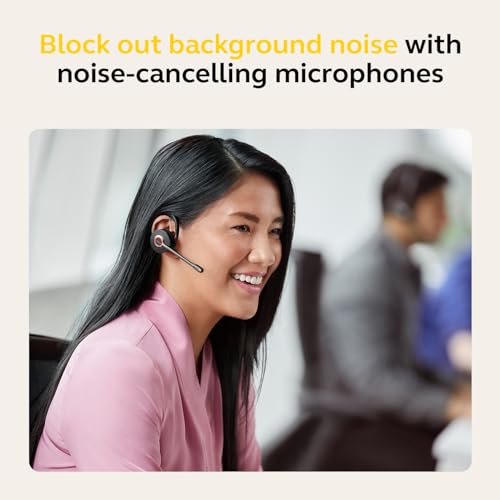 Jabra Engage 55 Convertible Wireless Headset with Ear Hook, Headband & Neckband, Link 400 USB-A DECT Adapter – Noise-Cancelling Micrphone, Extensive Range, Hearing Protection – UC Compatible – Black