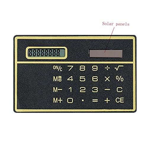 NSUQOA 8 Digit Solar Power Calculator with Touch Screen Credit Card Design Portable Mini for Business School(D)