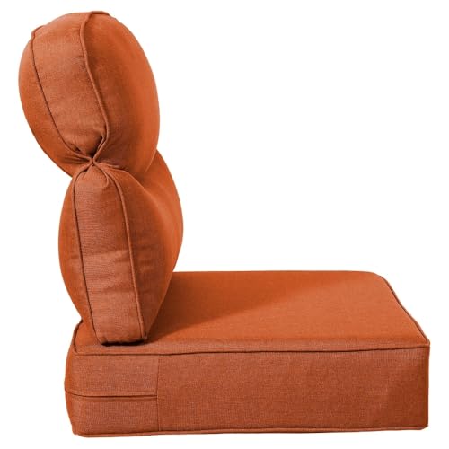 6 in Extra Thick Indoor Outdoor Patio Seat Cushions & Back Pillow Set of 2