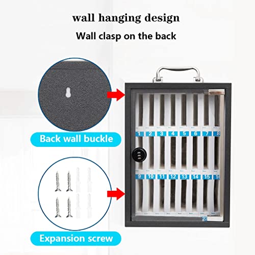 icVantA 12/24/36 Slots Pocket Chart Cell Phones Storage Cabinet Wall-Mounted with A Locked Can Be Carried by Hand for Office Classroom Factory (Color : Black, Size : 36) (Black 36)