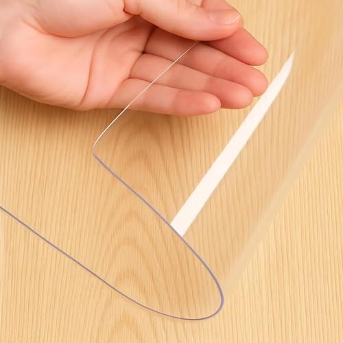 LJTGFHP Transparent 23x59 in Small Office Desk Blotter Mat Clear Plastic Table Protector Cover Pad PVC Topper Surface Protection Mat Pad Anti Scratch Table Mat Waterproof Easy Clean