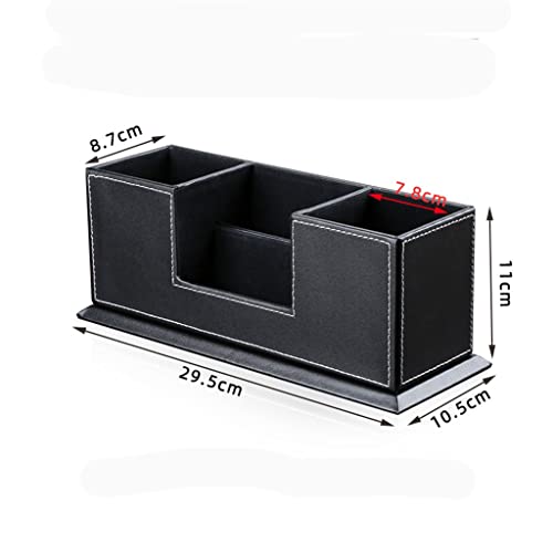GFHSKRPL Office PU Leather Desktop Stationery Organizer Pen Pencil Holder Business Card Stand(D)