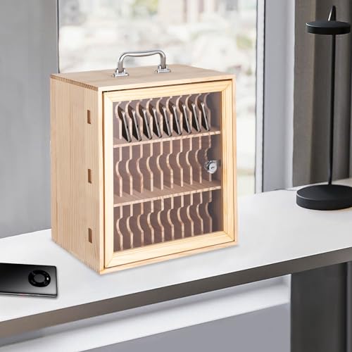 Apexonix Cell Phone Storage Holder Wooden Cell Phone Locker Storage Cabinet Classroom Pocket Chart for Office onference Rooms (36 Slots)