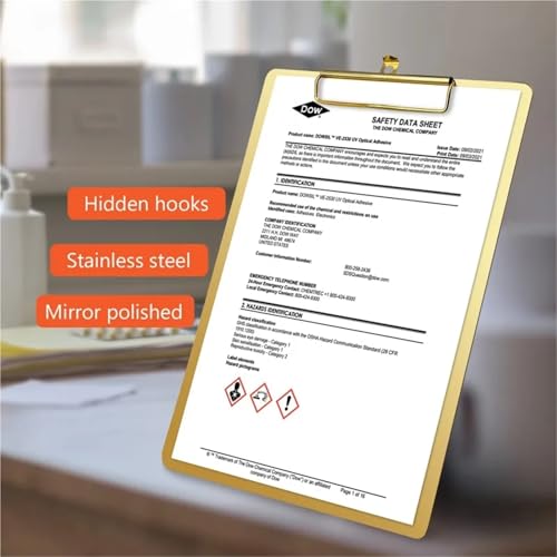 Bulk Clipboards Sturdy Stainless Steel Clipboard Heavy Duty Metal Writing Board with Low Profile Clip