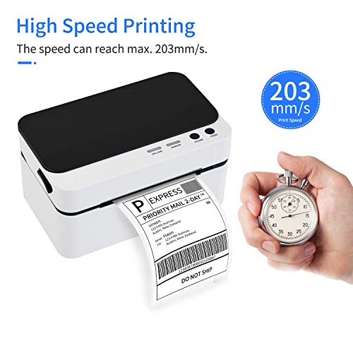 UIOLCFG Portable Shipping Label Printer High Speed Port Direct Thermal Maker Sticker Support 30-85mm Paper Width