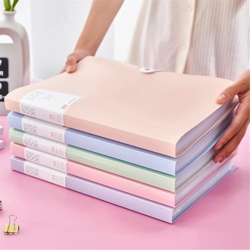 Filing Envelopes 30/60 Pages File Bag A4 Transparent Binder File Folder Storage Student Test Paper Classification Organization Office Supplies(Purple,Small)