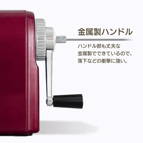 Carl Office Instrument Angel 5 Gran Konic, Red, Tabletop Manual Pencil Sharpener, Adjustable Tip, Made in Japan A5GRC-R