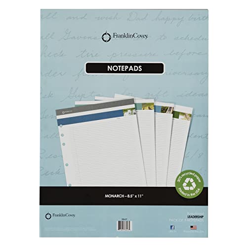 FranklinCovey - Leadership Portfolio Notepads for FranklinCovey Planners | Lined Pages - Handy Pads for Note-Taking (Monarch, 3 Notepads)