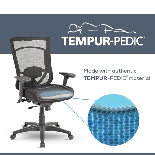 Tempur-Pedic TP7000C Mesh Back Fabric Task Chair with Tempur Material, Cooling Gel Layer, Red