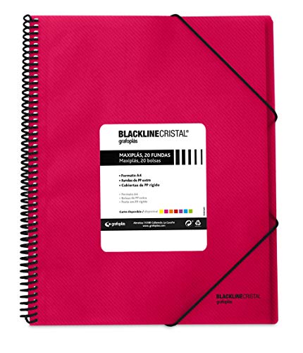 grafoplas 39832254 – 20 Pockets Folder, A4, Tapas PP, Fuchsia