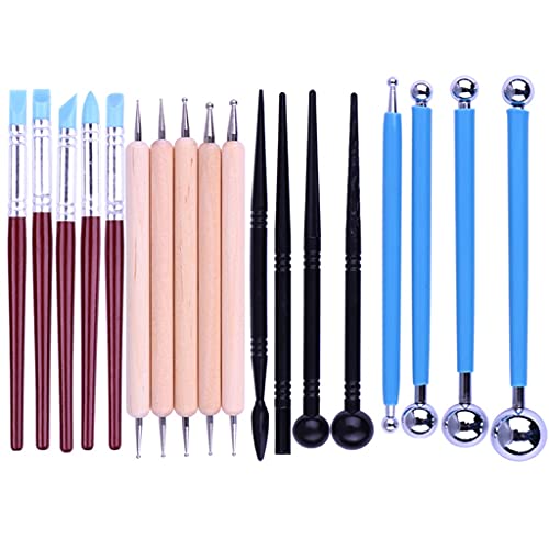 NRFJFOP 18Pcs Clay Tool Sculpture Modeling Tools Ball Stylus Dotting for Pottery Rock Painting Mandala Art Carving