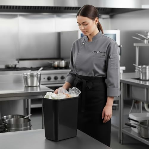 PRO&Family 7 Pack! 28 Qt. / 7 Gallon Black Rectangular Wastebasket/Little Trash Can Bathroom Trash Can Plastic Small Wastebasket Garbage Bin Small Plastic Trash Can for Office, Home, Restaurant