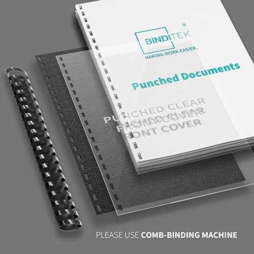 Binditek Plastic Binding Comb Spines, 2 Inch, 19 Ring, Black, 50 Packrs