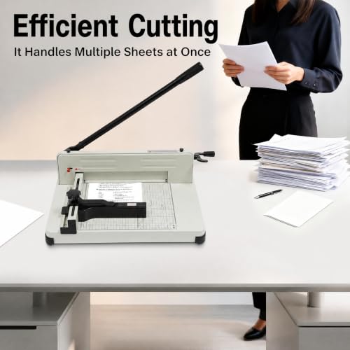 12in Guillotine Paper Cutter, Manual Trimmer for 400 Sheets A4 with Lock