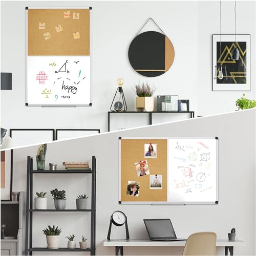 XBoard Magnetic whiteboard Corkboard Combo,36 x 24 Inches