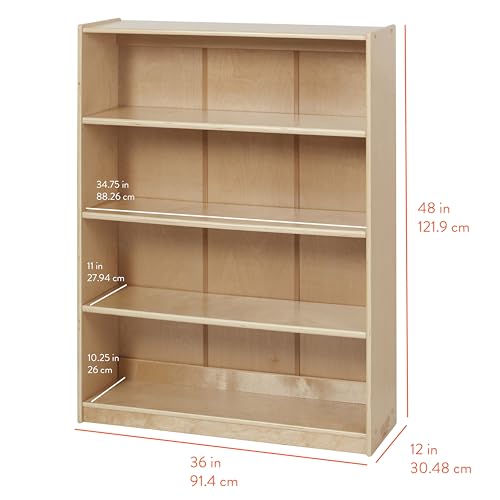 Back2School Express 4-Shelf Adjustable Bookshelf, 48in H, Natural