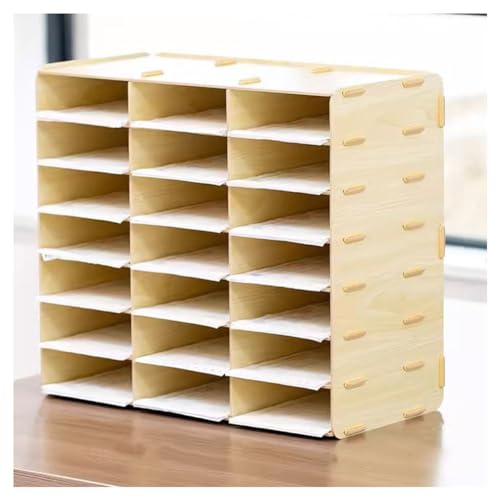 zktoermn Literature Organizer, Removable Mail Sorter 21-Slot Mail Sorters Classroom Mailbox Bill Storage and Organization Box for Home, Office, Study, Classroom (Color : Natural-B, Size : 48x24x43cm)