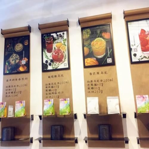 LNNW Kraft Paper Dispenser Cafe Menus Paper Roll Dispenser and Cutter, Wall-Mount Making Lists Kraftpaper Holder for Grocery List/Schedule Reminders Decorative Message Boards for Wall(Black,67cm/26.3i