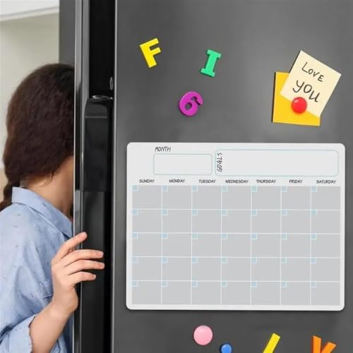 Fridge Calendar Monthly Weekly Planner Magnetic Message Board