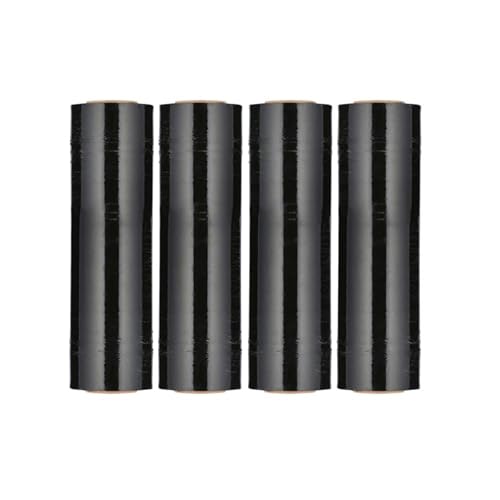 PSBM Dark Black Plastic Hand Stretch Film/Wrap 18" x 1000' 120 GA 4 Rolls