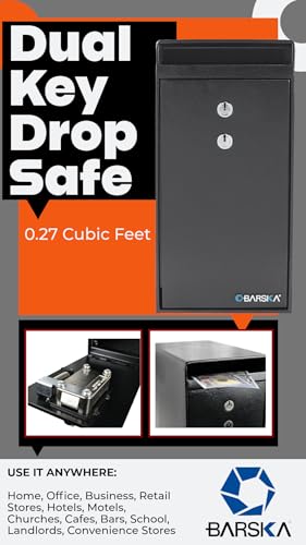 Dual Key Lock 0.27 Depository Drop Safe, Cash Drop Slot - Needs Two Keys To Open, Two-Person Integrity Double Lock Safe Deposit Box - Money Drop with Lock and Slot - Cash Deposit Box - Office Business