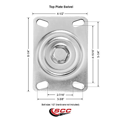 8 INCH Poly ON CAST Iron Caster Set with Roller Bearing 4 Swivel Lock 2 Brake