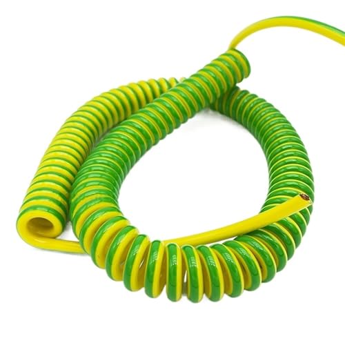 15m Coiled Curly Mains Flex Multicored Cable Telescopic Ground Wire 1 Core