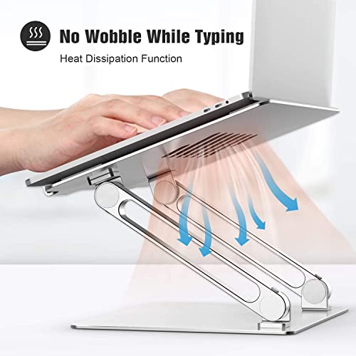 Feilx Laptop Stand, Adjustable Laptop Stand, Ergonomic Laptop Riser Holde, Foldable Aluminum Alloy Computer Stand with 10 to 15.6 Inches Notebook Computer (Color : Black)