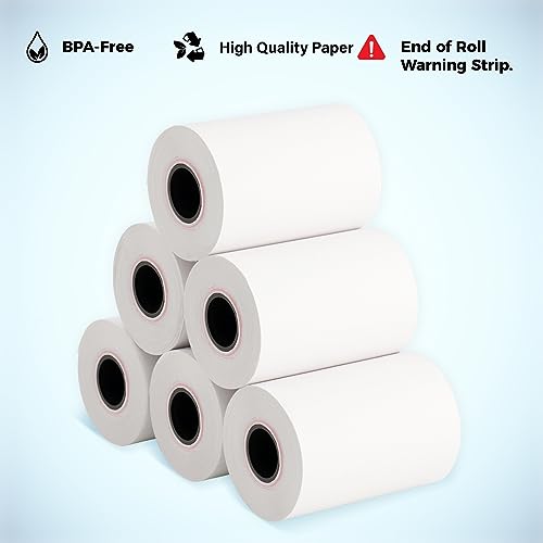 ReceiptPaperPro 2 1/4” x 65 ft Thermal Receipt Paper Rolls, fits Ingenico Desk 3500 Desk 5000 Move 5000 Verifone t650 Pax a920, 50 Rolls/Case
