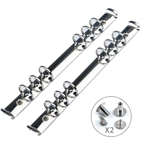 Book Rings Clips 10pcs Metal Ring Binder Clips for Loose Leaf Notebook, Detachable A5 Personal A6 A7 Rings for Planner Accessories(A7 Silver 25MM)