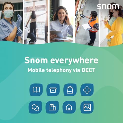 Snom M30 IP DECT Handset, Multicell Compatible, Illuminated Keyboard, B. Hold or Forward, 22 Hours Talk/2 Weeks Standby Time, 3 Year Manufacturer's Warranty, Black, 00004607