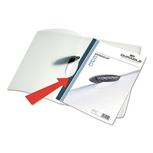 Durable Swingclip Polypropylene Report Cover, Letter Size, Clear/Dark Blue Clip, 25 per Box (226307)