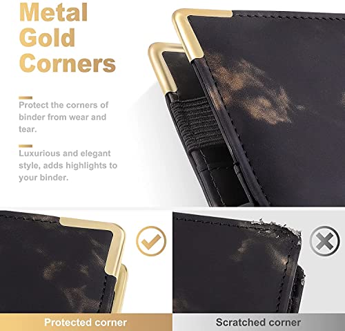ONMYJFD A6 Marble Budget Binder Refillable Notebook for A6 Filler Paper, Personal Planner Binder Cover with Magnetic Buckle Closure(E)
