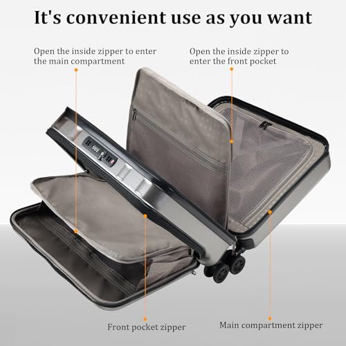 Kaleenie 16" Carry On Briefcase Luggage with 2 Laptop Compartments