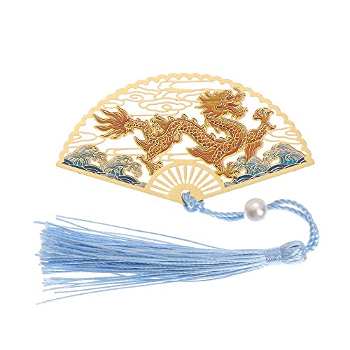 Bookmark Metal Creative Bookmark, Chinese Style Unique Hollow Out Bookmarks with Tassel Book Marker Clip Reader Student Office School Stationery Supplies Metal Bookmark (Color : 4) (9)