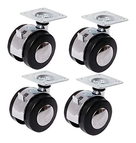 MXXADHPL Office castors 2" Casters Zinc Alloy 360 Degrees Office Chair Swivel Castor Wheels 50mm Furniture Caster with Brakes Fitting