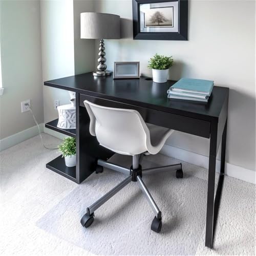Pemberly Row Rectangular Polycarbonate Chair Mat for Carpets, Clear, 48 x 79 in, Durable, Eco-Friendly Material, Flat Glide Surface, Office/Home Use Carpet Protector