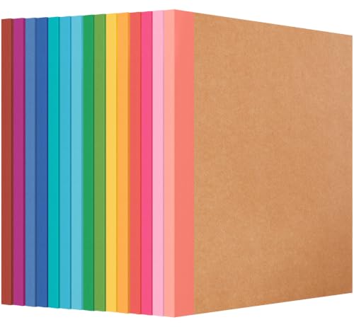 Yaridar (15-Pack) Composition Notebooks Bulk - 50 Sheets/100 Pages, 8.5” x 11” Kraft Cover Lined Journaling Notebooks, 15 Colors for Home/School/Office Supplies
