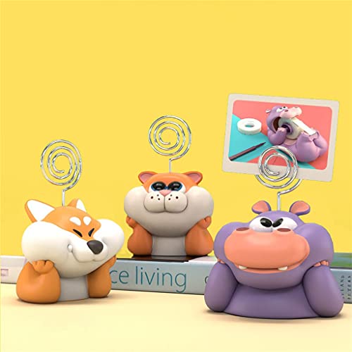CVXSDFI 3D Cute Animal Card Photo Holder Desk Number Memo Note Desktop Postcard Message Folder