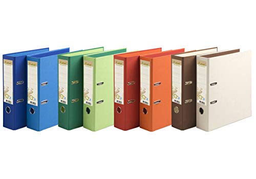 Exacompta Forever Prem'Touch Lever Arch File, A4, 80 mm Spine, 2 Rings - Assorted Colours, Pack of 10