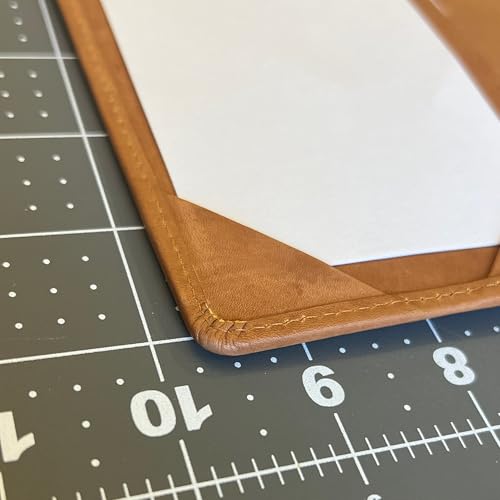 Trani Designs - Leather Bifold Double Jotter, 3x5 Index Card Holder, Chicory Tan Calf Antique, Handmade, Executive Notepad