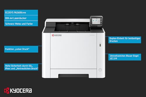 KYOCERA Ecosys Pa2600Cwx Colour 1200 X 1200 Dpi A4 Wi-Fi, W129022905 (X 1200 Dpi A4 Wi-Fi)
