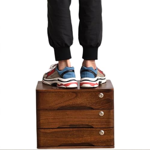 NUHSLF Wooden Desktop File Cabinet - Lockable Storage Nizer with Drawers Stylish Home Office Supplies Countertop File Storage Box for Efficient Tabletop Nization (D-40 * 28 * 22Cm)